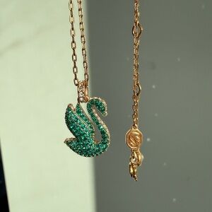 Swarovski Green Swan necklace